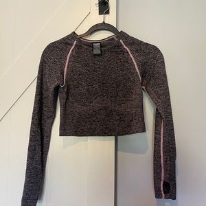 Victoria secret pink cropped long sleeve workout top